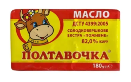 Масло с/в ТМ "Полтавочка" Поживне 82% 180г